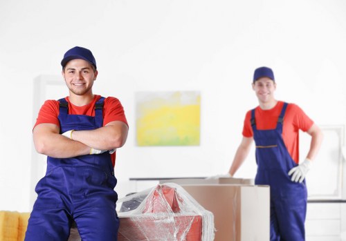 Removal company team preparing a Brompton home move