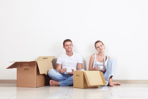 Local office moving team handling commercial relocation in a Brompton street