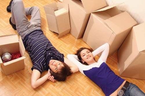 Loading boxes and furniture into a removal van in Brompton